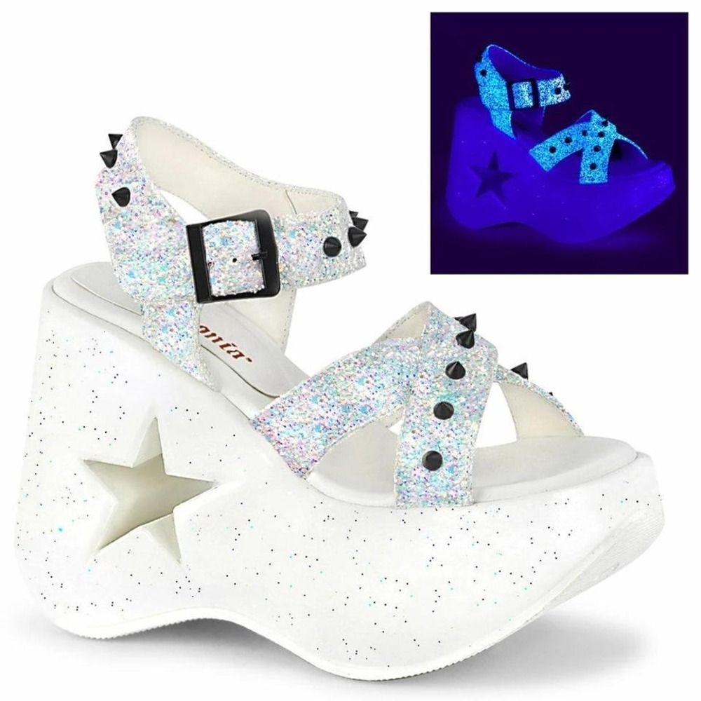 glitter white demonia dynamite-02 sandals (sold out everywhere)